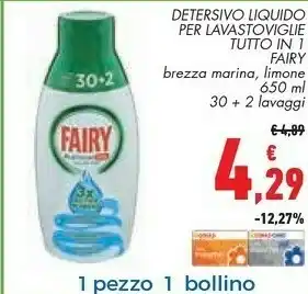 Conad Margherita Fairy Detersivo Liquido Per Lavastoviglie offerta