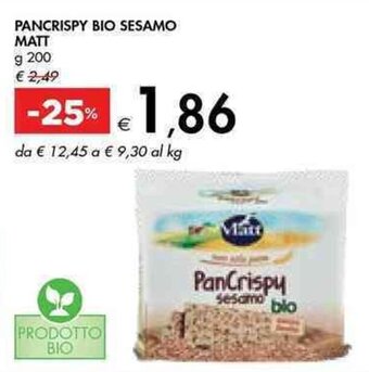 Bennet PANCRISPY BIO SESAMO MATT g 200 offerta