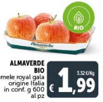Deco Supermercati ALMAVERDE BIO mele royal gala origine Italia in conf. g 600 al pz offerta