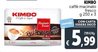 Deco Supermercati KIMBO caffè macinato fresco g 250 x 3 offerta