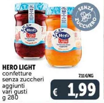 HERO LIGHT confetture senza zuccheri aggiunti vari gusti g 280