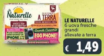 Deco Supermercati LE NATURELLE 6 uova fresche grandi allevate a terra offerta