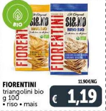 Deco Supermercati FIORENTINI triangolini bio g 100 • riso • mais offerta