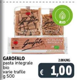 Deco Supermercati GAROFALO pasta integrale bio varie trafile g 500 offerta