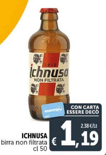 Deco Supermercati ICHNUSA birra non filtrata cl 50 offerta