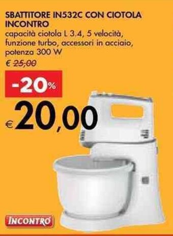 Bennet SBATTITORE IN532C CON CIOTOLA INCONTRO offerta