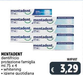 Deco Supermercati MENTADENT dentifricio protezione famiglia ml 75 x 4 • whitening • igiene quotidiana offerta