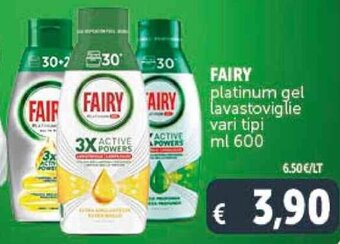 Deco Supermercati FAIRY platinum gel lavastoviglie vari tipi ml 600 offerta