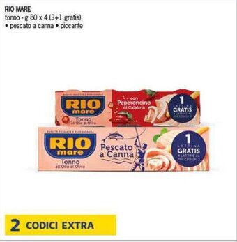 Deco Supermercati RIO MARE tonno-g 80x 4 (3+1 gratis) offerta