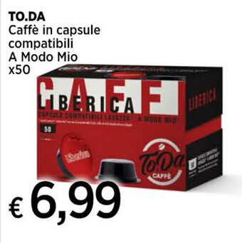 Ipercoop TO.DA Caffè in capsule compatibili A Modo Mio x50 offerta