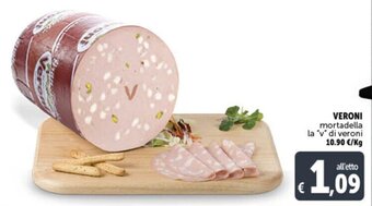 Deco Supermercati VERONI mortadella la "v" di veroni offerta