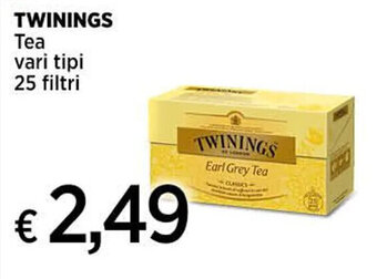 Ipercoop TWININGS Tea vari tipi 25 filtri offerta