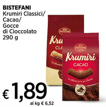 Ipercoop BISTEFANI Krumiri Classici/ Cacao/ Gocce di Cioccolato 290 g offerta
