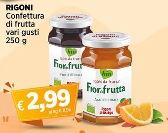 Ipercoop RIGONI Confettura di frutta vari gusti 250 g offerta