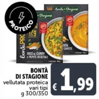Deco Supermercati BONTÀ DI STAGIONE vellutata proteica vari tipi g 300/350 offerta