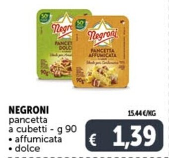 Deco Supermercati NEGRONI pancetta a cubetti - g 90 • affumicata • dolce offerta