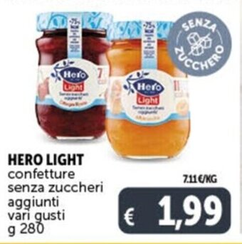 Deco Supermercati HERO LIGHT confetture senza zuccheri aggiunti vari gusti g 280 offerta