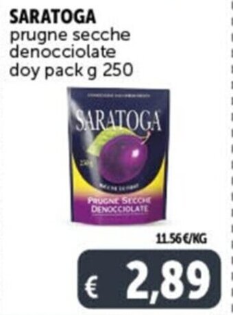 Deco Supermercati SARATOGA prugne secche denocciolate doy pack g 250 offerta