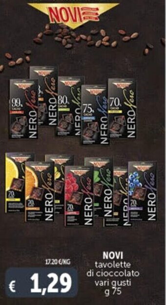 Deco Supermercati NOVI tavolette di cioccolato vari gusti g 75 offerta