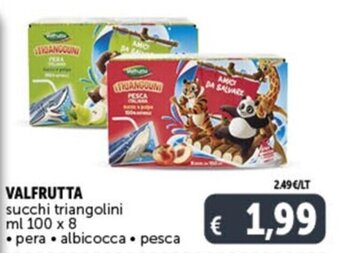 Deco Supermercati VALFRUTTA succhi triangolini ml 100 x 8 • pera • albicocca • pesca offerta