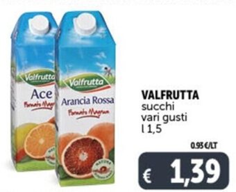 Deco Supermercati VALFRUTTA succhi vari gusti l 1,5 offerta