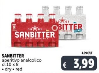 Deco Supermercati SANBITTER aperitivo analcolico cl 10 x 8 • dry • red offerta