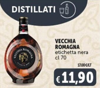 Deco Supermercati VECCHIA ROMAGNA etichetta nera cl 70 offerta