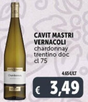 Deco Supermercati CAVIT MASTRI VERNACOLI chardonnay trentino doc cl 75 offerta
