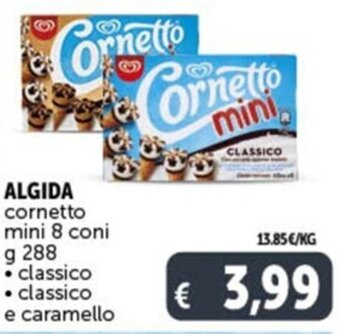 Deco Supermercati ALGIDA cornetto mini 8 coni g 288 • classico • classico e caramello offerta