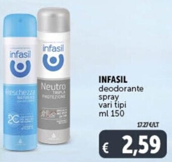 Deco Supermercati INFASIL deodorante spray vari tipi ml 150 offerta