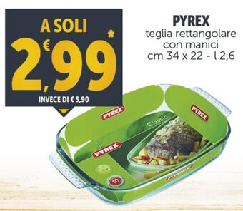 PYREX teglia rettangolare con manici cm 34 x 22 - l 2,6