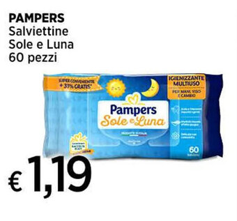 Ipercoop PAMPERS Salviettine Sole e Luna 60 pezzi offerta