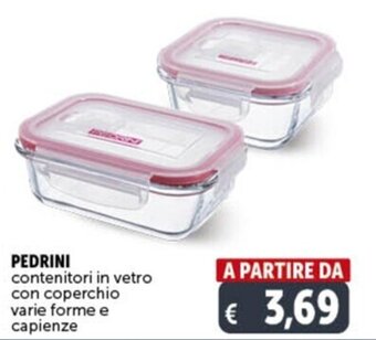 Deco Supermercati PEDRINI contenitori in vetro con coperchio varie forme e capienze offerta