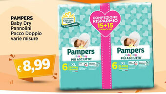 Ipercoop PAMPERS Baby Dry Pannolini Pacco Doppio varie misure offerta