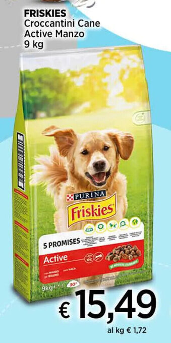 Ipercoop FRISKIES Croccantini Cane Active Manzo 9 kg offerta