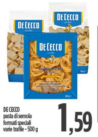 Ciro Amodio DE CECCO pasta di semola formati speciali varie trafile-500 g offerta