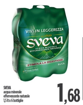 SVEVA acqua minerale effervescente naturale 1,5 lt x 6 bottiglie