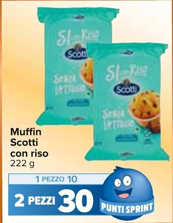 Carrefour Muffin Scotti con riso 222 g offerta