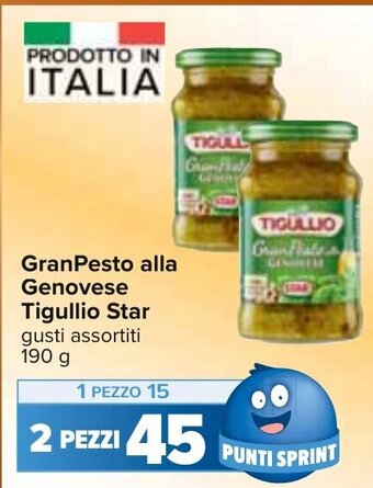 Carrefour GranPesto alla Genovese Tigullio Star gusti assortiti 190 g offerta