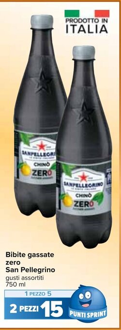 Carrefour Bibite gassate zero San Pellegrino gusti assortiti 750 ml offerta