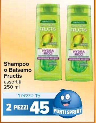 Carrefour Shampoo o Balsamo Fructis assortiti 250 ml offerta