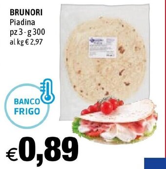 Hurrà BRUNORI Piadina pz 3-g300 offerta