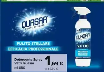 Carrefour Market Quasar Detergente Spray Vetri offerta