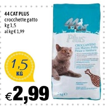Hurrà 44 CAT PLUS crocchette gatto kg 1,5 offerta