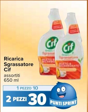 Carrefour Ricarica Sgrassatore Cif assortiti 650 ml offerta