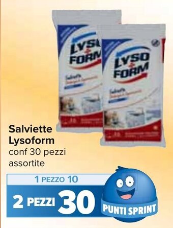 Carrefour Salviette Lysoform conf 30 pezzi assortite offerta