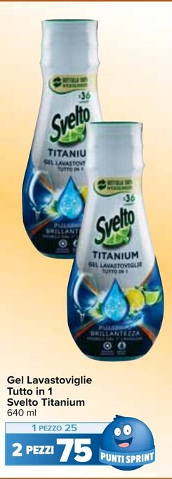 Carrefour Gel Lavastoviglie Tutto in 1 Svelto Titanium 640 ml offerta