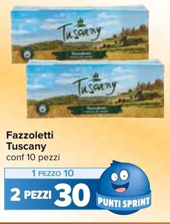 Carrefour Fazzoletti Tuscany conf 10 pezzi offerta