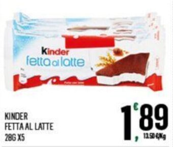 Despar Kinder fetta al latte 28G X5 offerta
