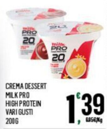 Despar CREMA DESSERT MILK PRO HIGH PROTEIN VARI GUSTI 200G offerta